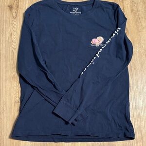THANKSGIVING!!!Vineyard Vines Men's Dark Blue Long Sleeve Tee